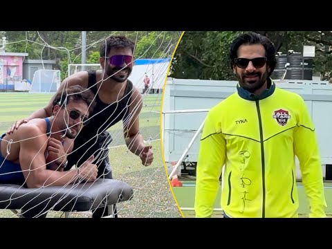 Tiger Shroff Gets A Back Massage Before His Football Game! Karan Veer Mehra Looks Set For The Match!