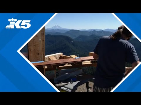 YouTube video thumbnail: Volunteers Rebuilding Historic Fire Lookout Near Mt. Rainier