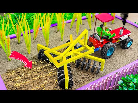 DIY Mini Plough Machine for Planting Rice Cultivation | @KeepVilla @Farm Diorama