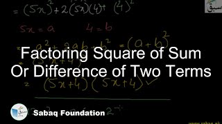 Factoring Square of Sum Or Difference of Two Terms