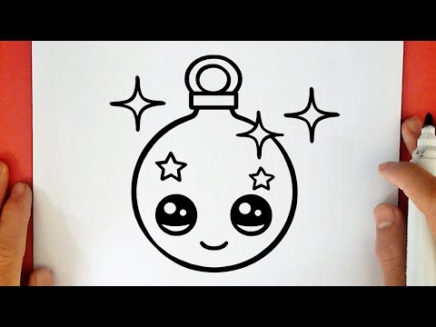 COMO DESENHAR UMA BOLA DE ÁRVORE DE NATAL KAWAII