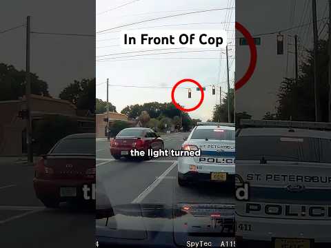 Driver Jumps Red Light Next To A Cop