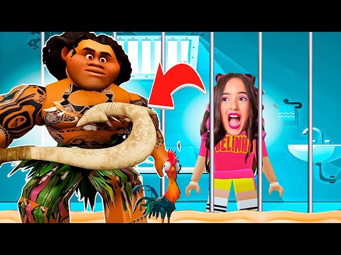 ESCAPE DO POLICIAL MAUI DA MOANA 2 NA PRISÃO DO ROBLOX! - BELINHA GAMES