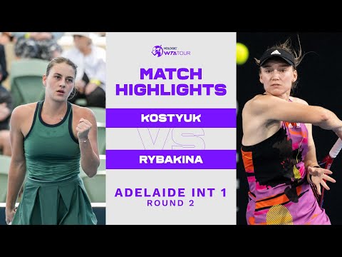 Marta Kostyuk vs. Elena Rybakina | 2023 Adelaide International 1 | WTA Match Highlights