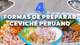 ¡4 formas de preparar ceviche peruano! Clásico, de pota, carretillero y de bonito | Buenazo!