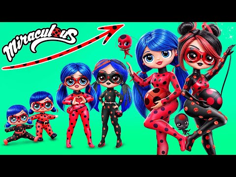 Miraculous Ladybug and Shadybug Growing up! DIYs for Dolls LOL OMG