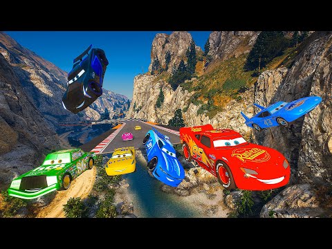 Cars Canyon Crossing Jump Race McQueen Jackson Storm Cruz Ramirez Cam Spinner The King Chick Hicks