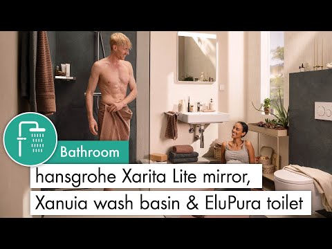 hansgrohe Xarita Lite mirror, Xanuia wash basin & EluPura toilet