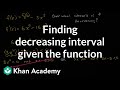 Understanding Decreasing Intervals of a Function