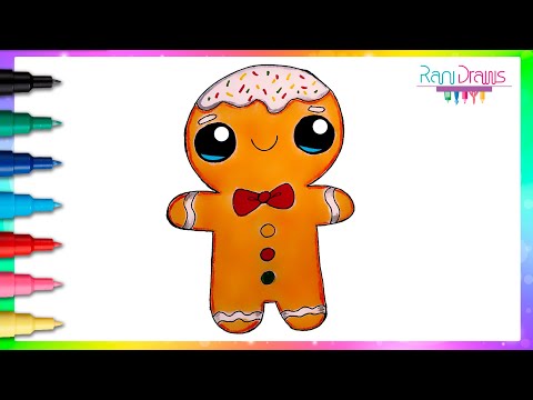 Cómo dibujar UNA GALLETA NAVIDEÑA KAWAII | Dibujos fáciles paso a paso