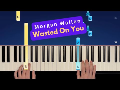 Morgan Wallen - Wasted On You - Easy Piano Tutorial