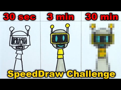 Drawing INCREDIBOX SPRUNKI FUN BOT in 30 Sec, 3 Min and 10 Min