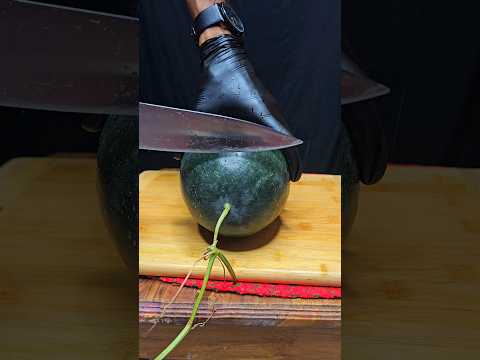 Beautiful black watermelon cutting skills #asmr #satisfying