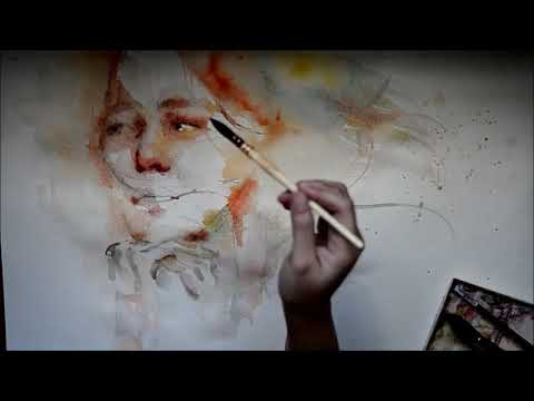Speed Up Watercolor Portrait Painting - One Sided Love