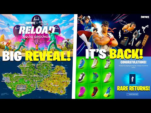 RARE Emotes & Street Fighter Skins RETURN! Squid Game RELOAD Map + Skins FULL REVEAL!