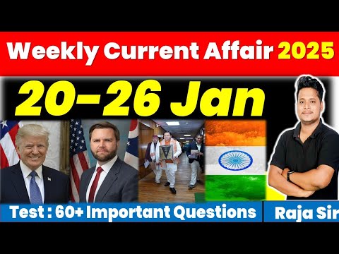 20-26 January 2025 Weekly Current Affairs 2024 |Current Affair Today | Ssc | Railway |