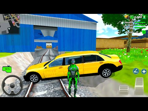 Yellow Limousine Taxi Drive #4 - Mech Robot With Weapon vs Police - Android Gameplay