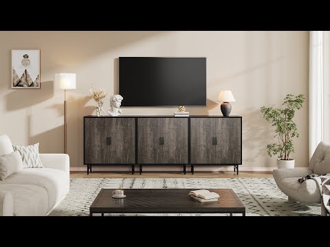 31" Sideboard Buffet Cabinet with Storage, Storage Cabinet with Adjustable Shelf, 2-Door Console Table, Accent Cabinet for Living, Kitchen, Entryway Youtube thumbnail image number 11