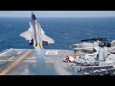 The Most Modern Stealth Fighter Jet F-35B—The World's Craziest Takeoff