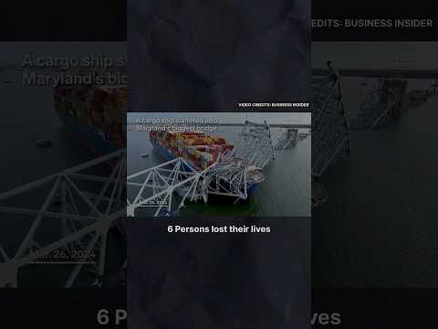 Cargo Ship Collides with Baltimore Bridge #shorts #youtubeshorts #merchantnavy #trending #bridge