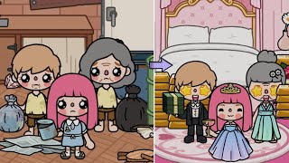 I made my  poor family billionaire...!!!!😱👩🏻‍🦰👑💵🥺| Toca Life World ✨| Sad Story  |Toca Boca