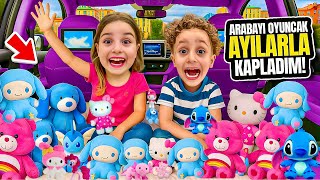 ANNEMİN ARABASINI OYUNCAK AYILARLA KAPLADIM !! ÇILDIRDI !! KUZEY ELİF !!