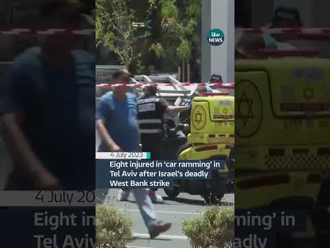 Eight injured in ‘car ramming’ in Tel Aviv after Israel’s deadly West Bank strike #itvnews