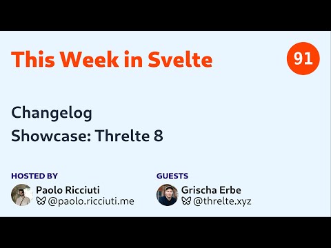 This Week in Svelte, Ep. 91 — Changelog, Threlte 8