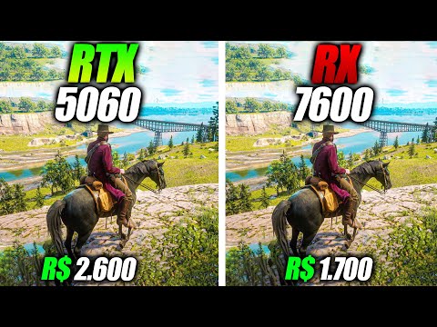 SACANAGEM! RX 7600 vs RTX 5060 TESTES EM 10 JOGOS + TESTES FSR vs DLSS ! A RX 7600 CONSEGUIU...