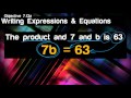 Translating Expressions and Equations Mastery