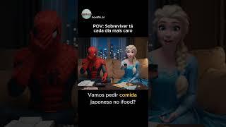 Homem Aranha e Elsa falidos, e nem é meme #veo3 #ia #humor #marvel #frozen