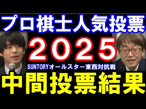 プロ棋士人気投票2025　1位は誰に？　SUNTORYオールスター東西対抗戦2025　藤井七冠､羽生九段､伊藤叡王は何票？