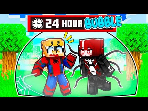 MY BULLY GIRLFRIEND Locked ME Inside A SUPERHERO Bubble For 24 Hours... (Minecraft)