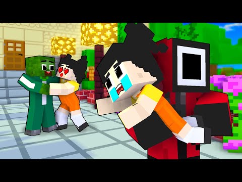 Squid Game Parody Poor Baby Zombie Family - Sad Story - Minecraft Animation