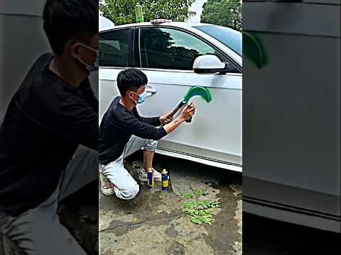 Flowers Spray Paint By Car 🎨 #youtubeshorts #art #painting #car #shorts