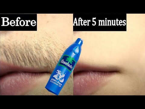 How to remove facial hair at home in 5 minutes | How to use coconut oil for facial hair removal