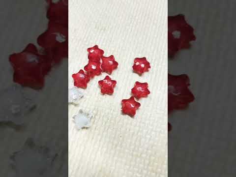 #red & white color #star shape beads#small star sago beads#beads accessories #shortvideo