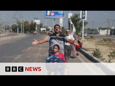 What does the journey through the Gaza evacuation corridor look like? - BBC News