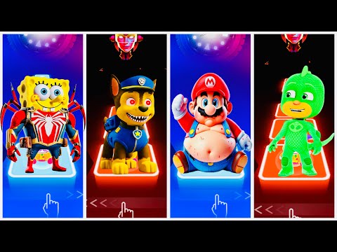 PAW Patrol Skye🆚 SpongeBob SquarePants🆚 Super Mario🆚 Pj Mask🎶 Tiles Hop EDM Rush