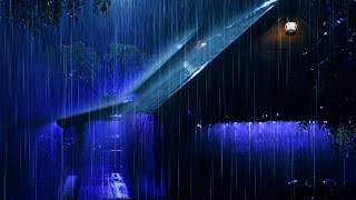 Night Storm Rain Ambience to Sleep Instantly, Sleep Fast | Heavy Rain on Tin Roof & Strong Thunder