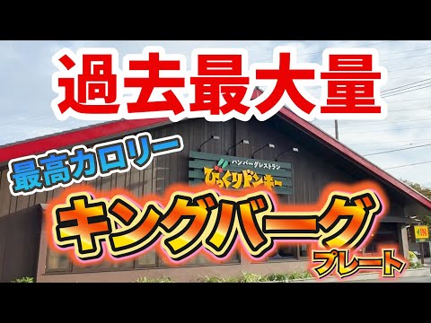 【店員さんドン引き】びっくりドンキーで過去最大量のキングバーグプレートを攻める！！