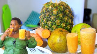 DUTEGURANE JUS IKIZA IBIHERI,URUHU RUGASA NEZA// HEALTH PINEAPLE,ORANGE AND CARROT JUICE AT HOME