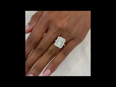 4 carat Radiant Cut Diamond Halo Engagement Ring