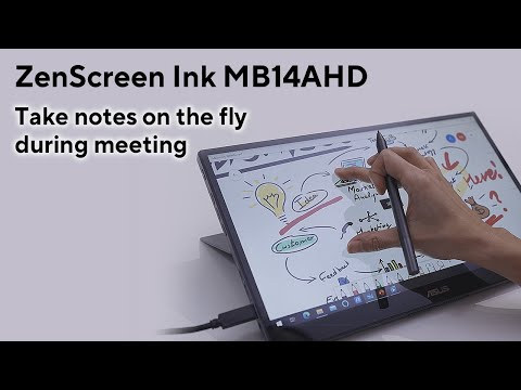 Take notes on the fly during meeting - ZenScreen Ink MB14AHD portable monitor | ASUS