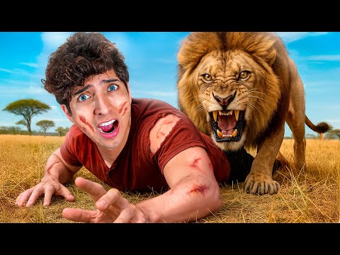 ¡SOBREVIVÍ 24 HORAS EN UN SAFARI! 🦁 (Casi me come un león)