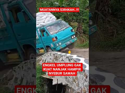 Akibat muatannya s3rak4hโengkel umplung gak kuat nanjak hmpir nyebur ke sawah #shorts