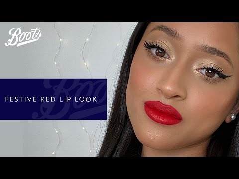 boots.com & Boots Voucher Code video: Make-up Tutorial |✨Stay in and Sparkle✨: Festive Christmas Red Lip with @saminahchou | Boots UK