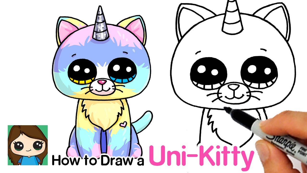 How to Draw a Unicorn Kitty Easy Beanie Boos