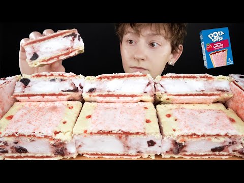 ASMR Cherry Vanilla Pop-Tart Ice Cream Sandwiches Dessert Mukbang Eating Sounds | VNM ASMR 먹방