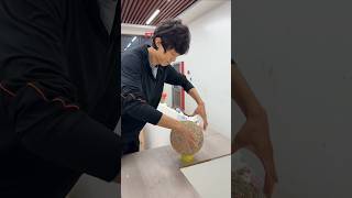 This Men making a basketball with rubber #shorts